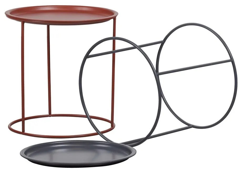 Ivar szürke tárolóasztal, ø 40 cm - WOOOD