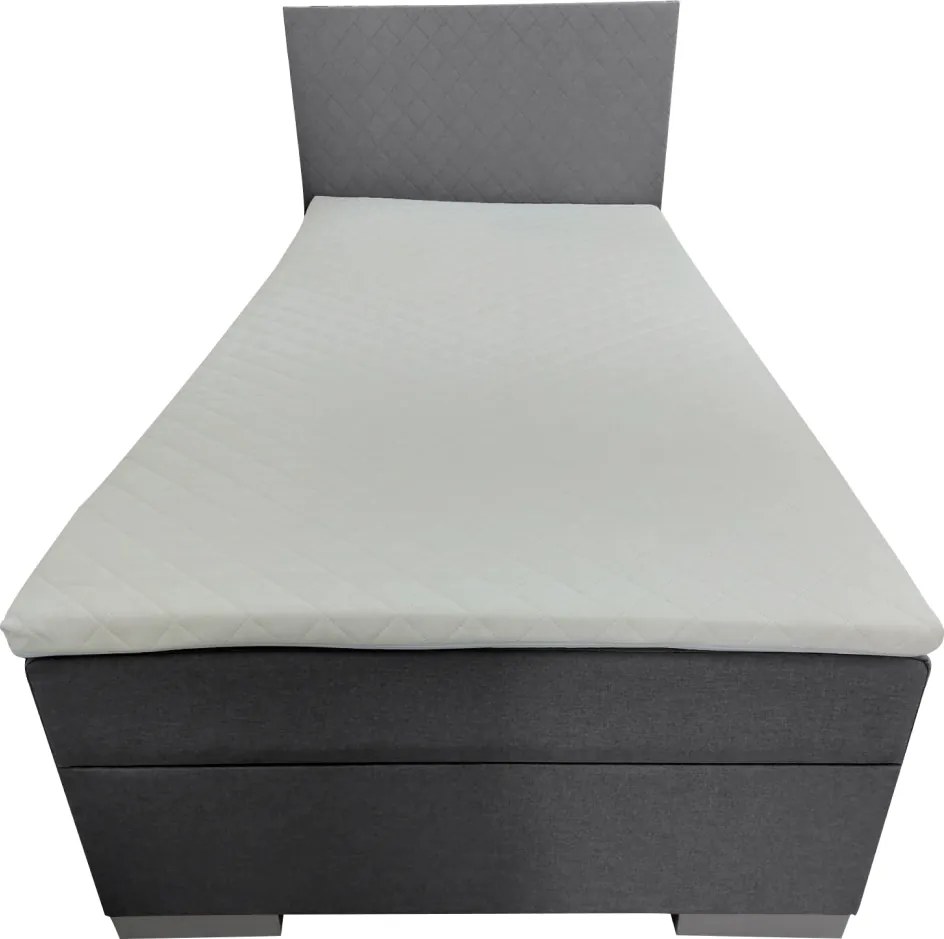 Boxspring ágy, egyszemélyes, szürke, 90x200, univerzális, ADARA