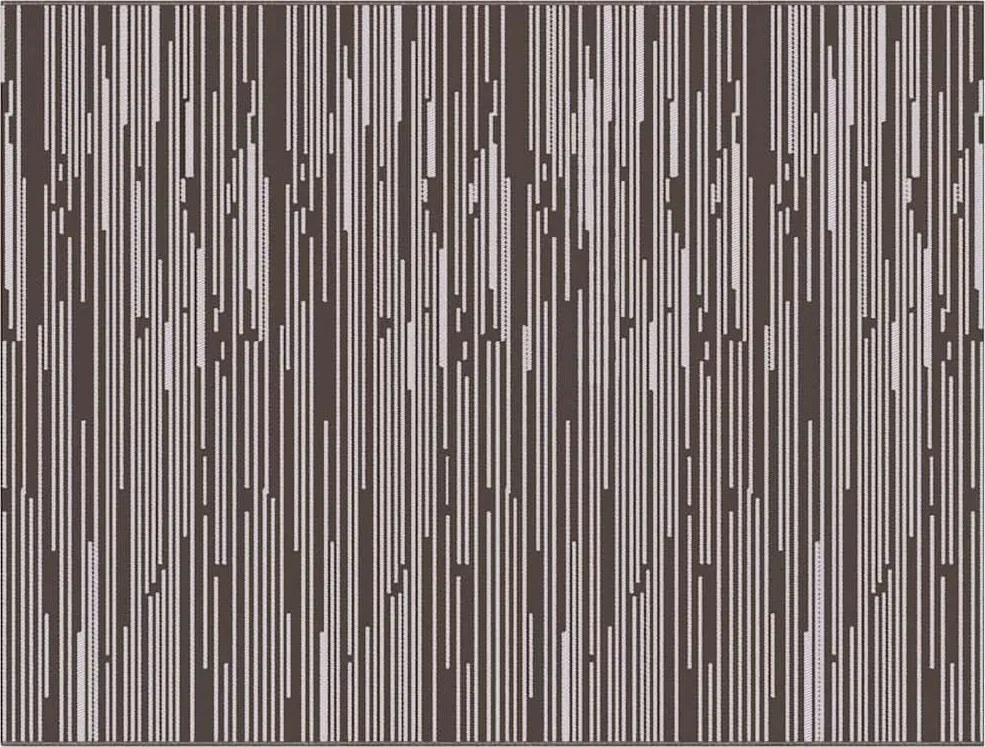 vidaXL Kültéri Szőnyeg Pinstripe ARAKIL Barna és fehér 400 × 300 cm