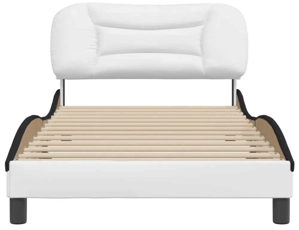 fehér és fekete műbőr ágykeret matrac nélkül Hvar 100x200 cm