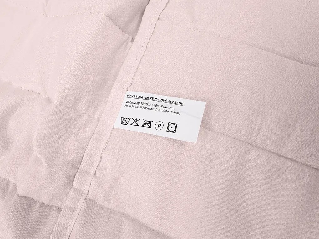 SUMMER nyári steppelt paplan 140x200 cm párnahuzattal 70x90 cm, púderrózsaszín