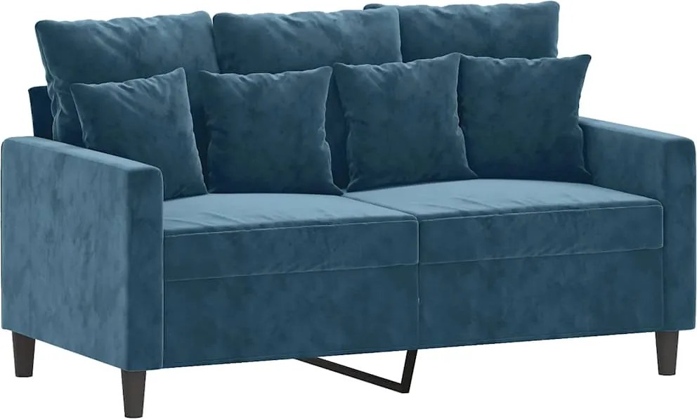 vidaXL kétszemélyes kék bársony kanapé 120 cm