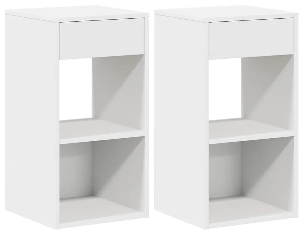 éjjeliszekrények fiókos 2 db fehér 35x34x66,5 cm