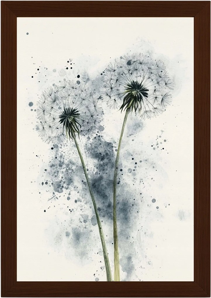 Poszter Keret Fa Akvarell Természet Kert Rét Virágok Pitypang 40x60