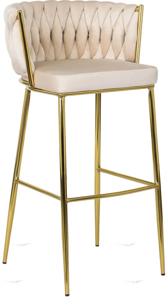 Elegáns Bárszék Bézs Bársony Kárpittal. FLORES 2