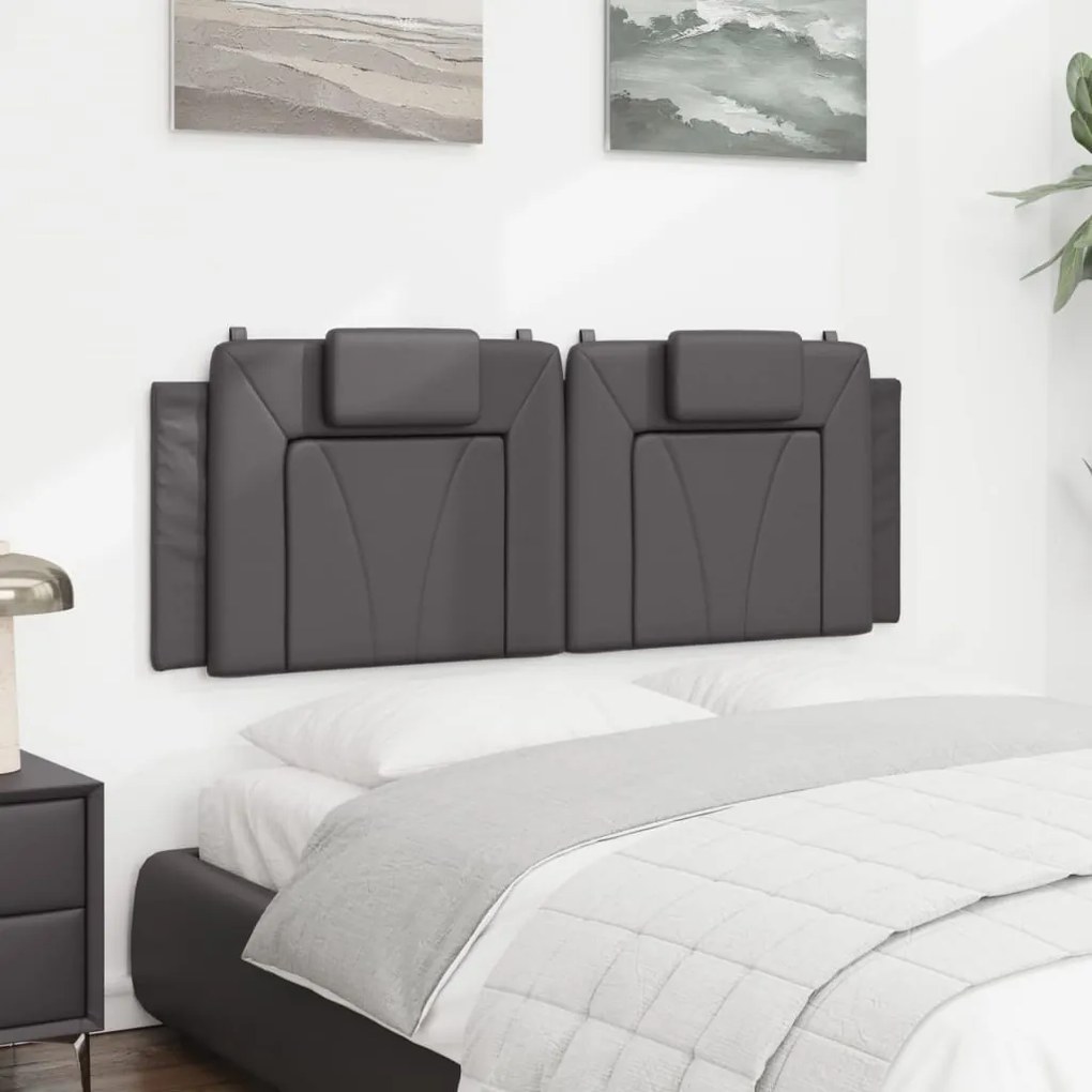 szürke műbőr fejtámla párna 120 cm