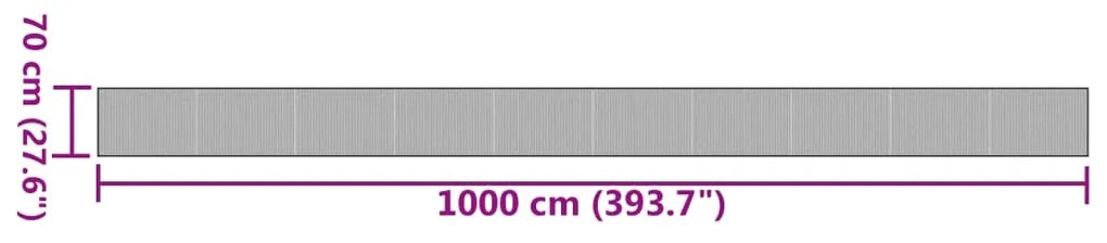 négyszögletű fekete bambusz szőnyeg 70 x 1000 cm