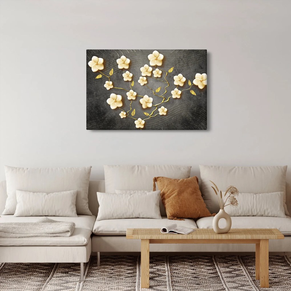 Kép - Aranybokor fekete háttéren (90x60 cm)