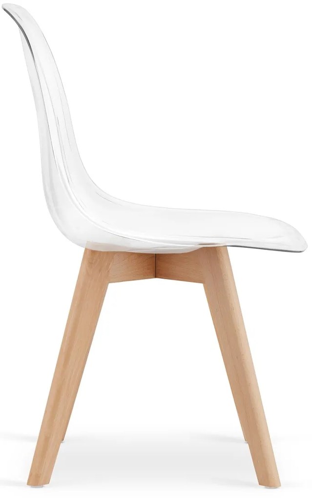 Átlátszó KITO szék bükkfából készült lábakkal