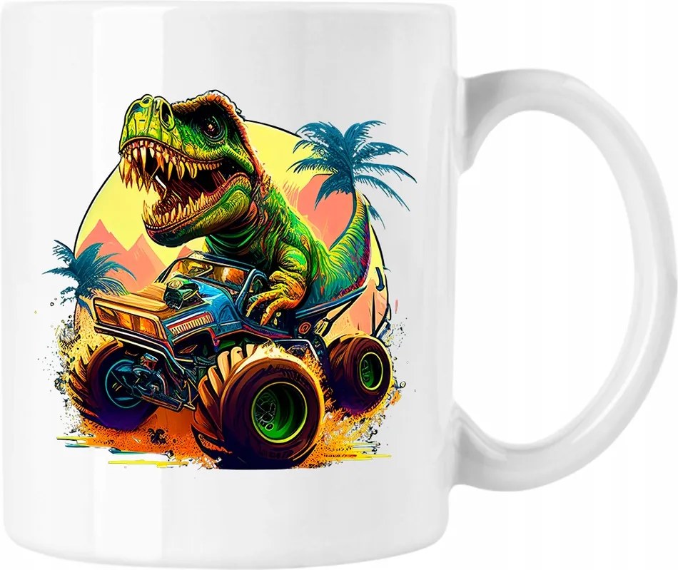 Bögre Dino Monster Truck 3 Fehér 330ml
