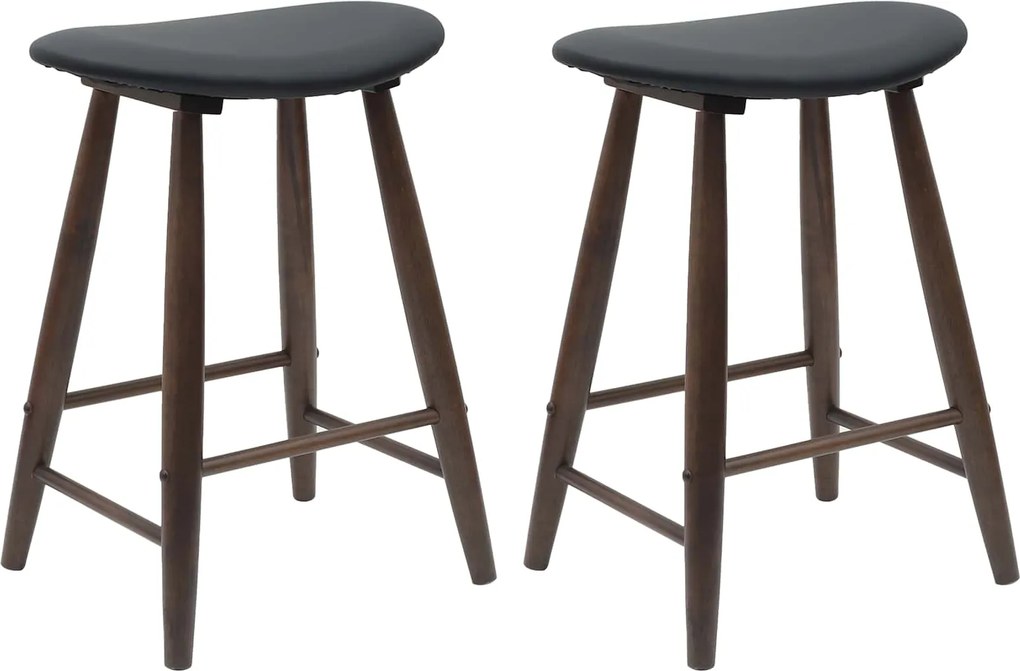 vidaXL Étkező Székek 2 pcs Világos Barna 46 x 37 x 63 cm Tömör Gumi Fa