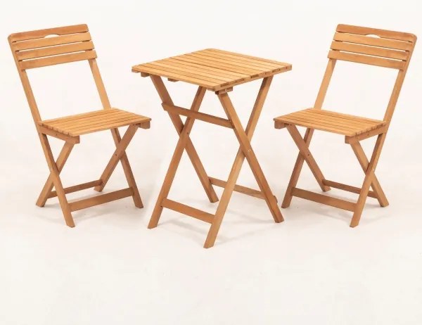 Balkon szett párnákkal, bükk fa