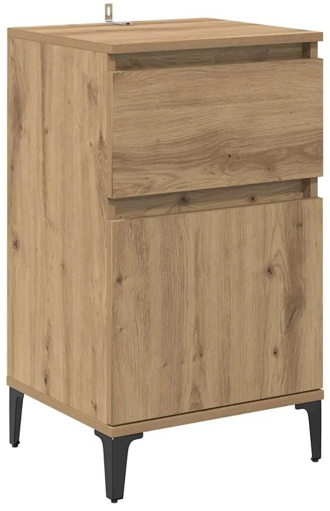 Éjjeliszekrény 2 pcs kézműves tölgy 40 x 35 x 70 cm Faanyag