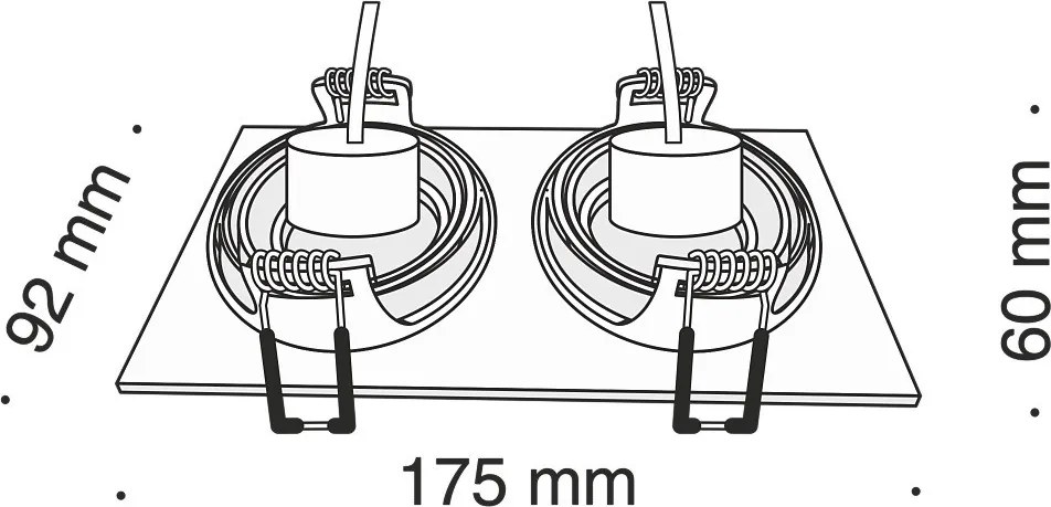 Maytoni ATOM DL024-2-02B Beépíthető spotlámpa 2x50W/GU10 IP20