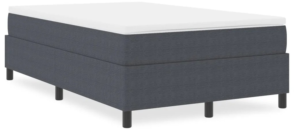 Boxspring Ágy Sötétszürke Kis dupla Corduroy Anyag