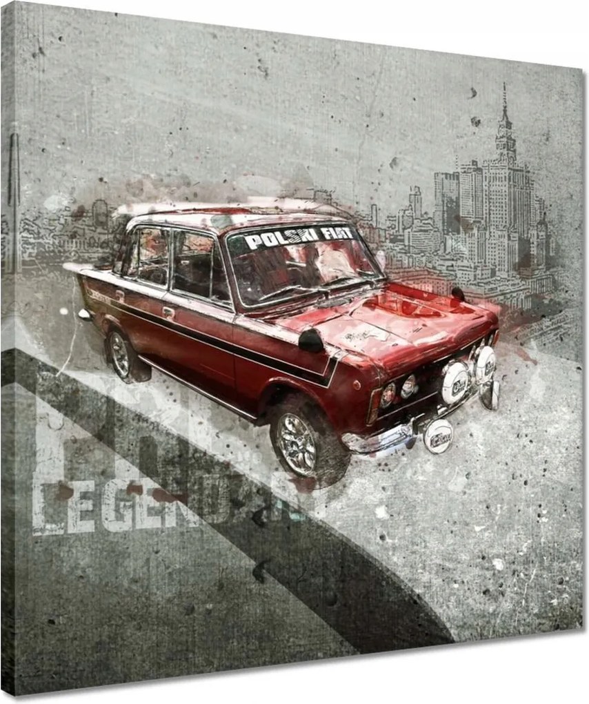Vászonkép 40x40 Piros Nagy Fiat 125p
