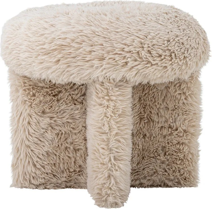 Bézs műszőrme puff Frikka – Bloomingville