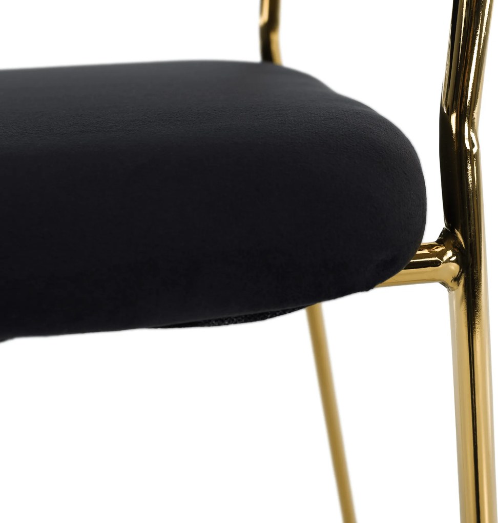 Design étkezőszék, fekete Velvet szövet/gold króm arany, DASMIN TYP 1