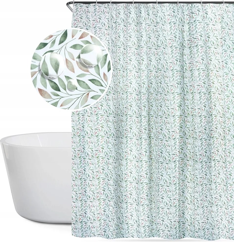 Vízálló fürdőszobai zuhanyfüggöny Bathroom Solutions 180 x 200 cm
