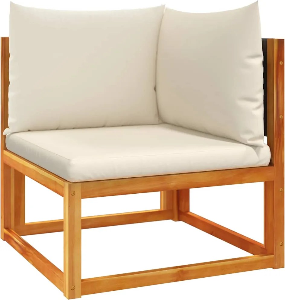 vidaXL kerti sarokkanapé párnákkal akácfa és rattan