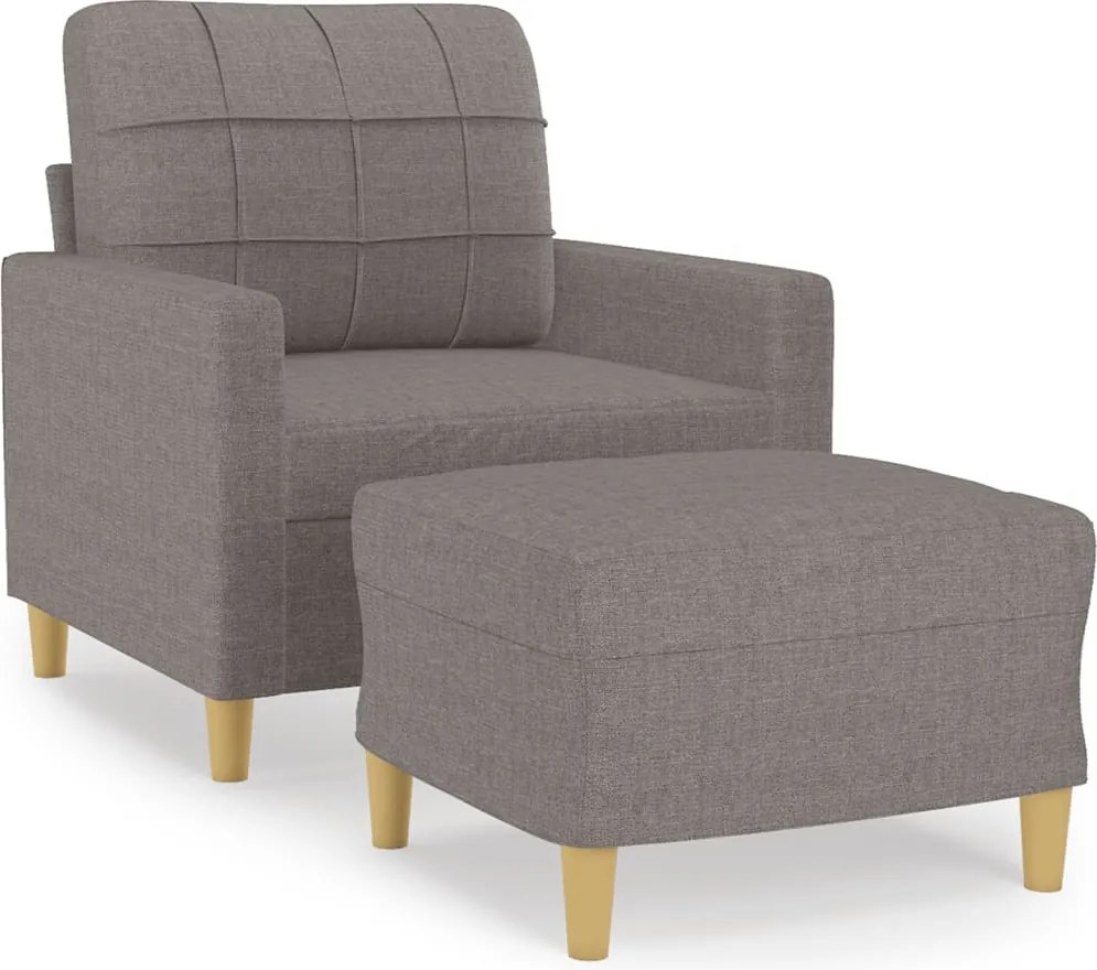 vidaXL tópszínű szövet kanapéfotel lábtartóval 60 cm