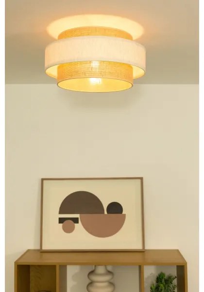 Mennyezeti lámpa BOHO 1xE27/60W/230V Ø 40 cm krémszínű/juta