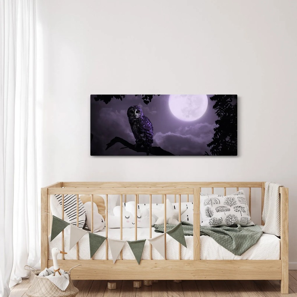 Kép - Éjjeli bagoly, lila (120x50 cm)
