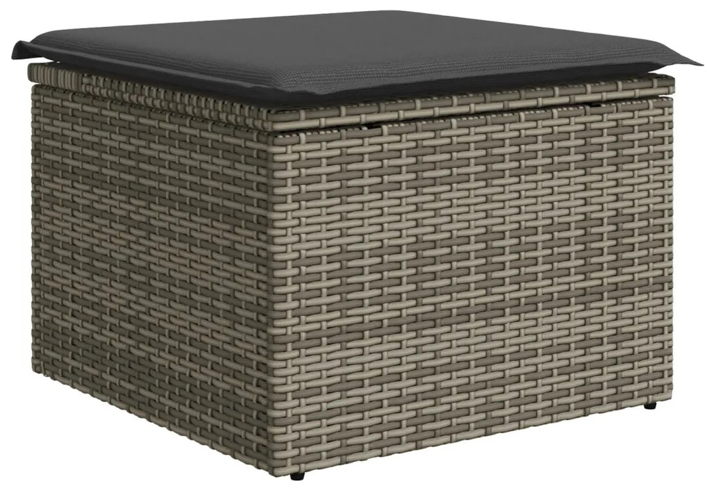 6 darabos kertibútor szett párnákkal fekete poli rattan, 2 személyes kertibútor párnákkal szürke poli rattan