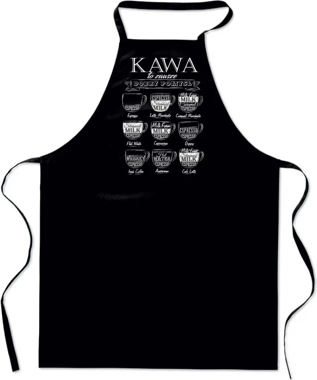 Pamut fekete Kötény Nyomtatott Konyhai Kávé Jó Ötlet barista