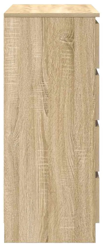 sonoma tölgy szerelt fa tálalószekrény fiókos 71x35x84 cm