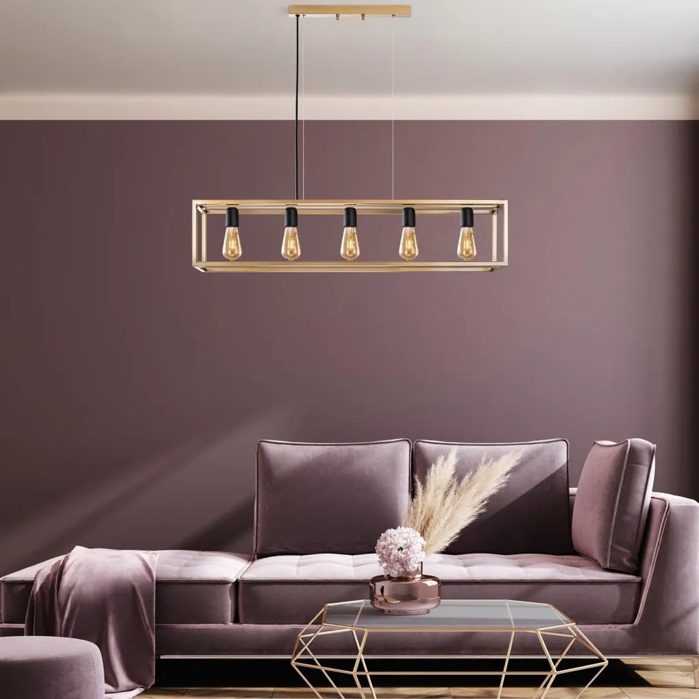 Kafes fém függőlámpa, 100×20 cm