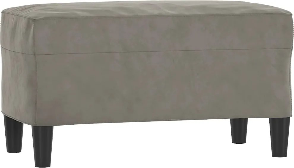 vidaXL világosszürke bársony pad 70x35x41 cm