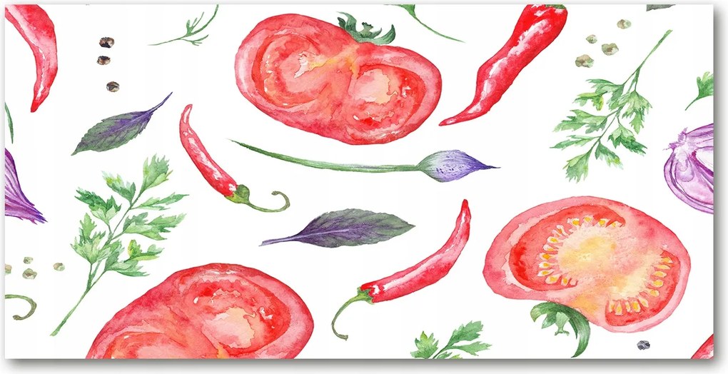 Fotó üvegkép Paradicsom és fűszerek 140x70