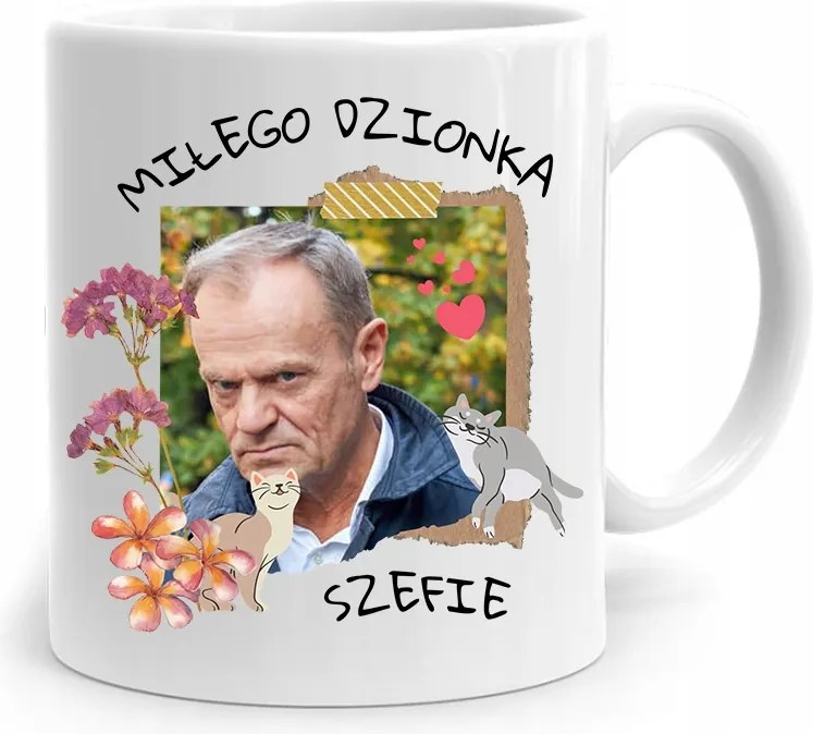 Donald Tusk Bögre Kellemes Nap Platform, fényképes nyomtatással