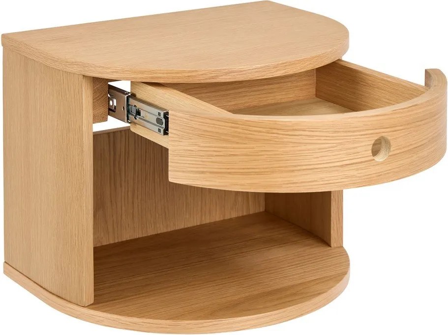 Világos natúr színű éjjeliszekrény tölgyfa dekorral Paron – Actona