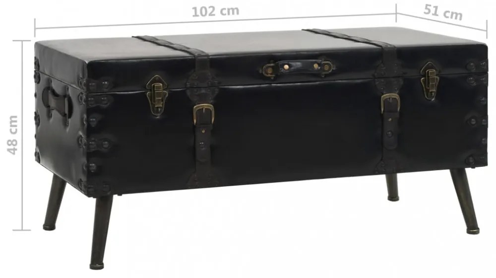 MDF és acél dohányzóasztal 102 x 51 x 48 cm