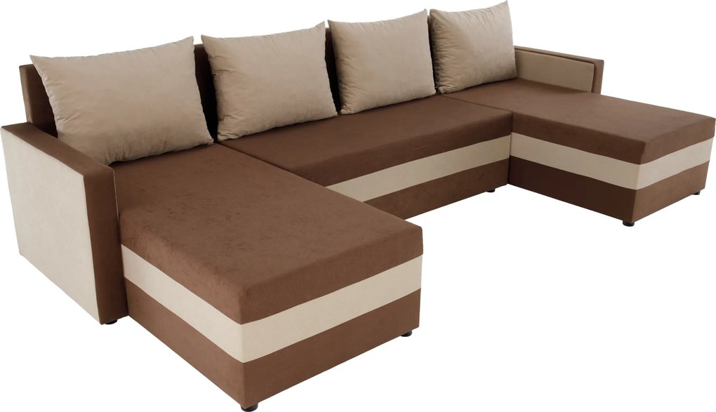 Univerzális ülőgarnitúra, barna/bézs, PAULITA U