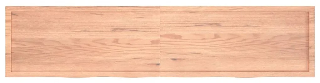 világosbarna kezelt tömör tölgyfa fali polc 220 x 50 x (2-6) cm