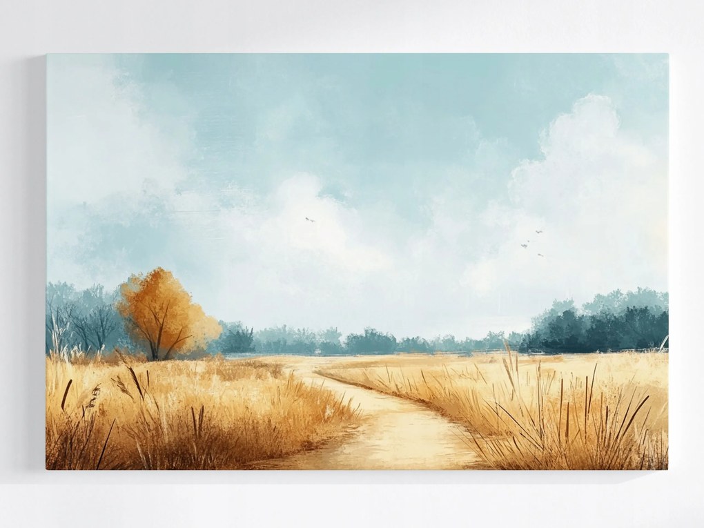 Vászonkép Canvas Tájkép Falu Mezők Út Nyugalom 60x40