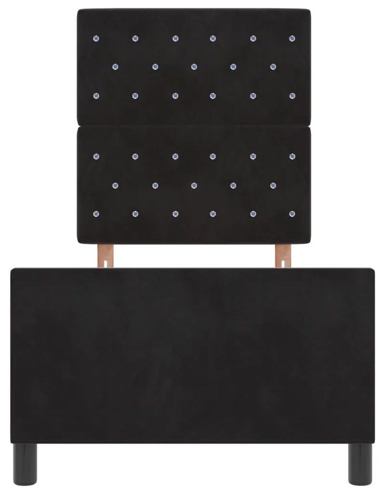 Ágykeret Fekete 80x200 cm Bársony
