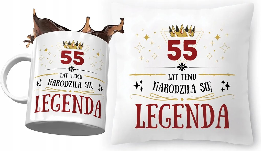 Születésnapi szett 55 55-es 55-ös párna fényképes nyomott mintás bögre