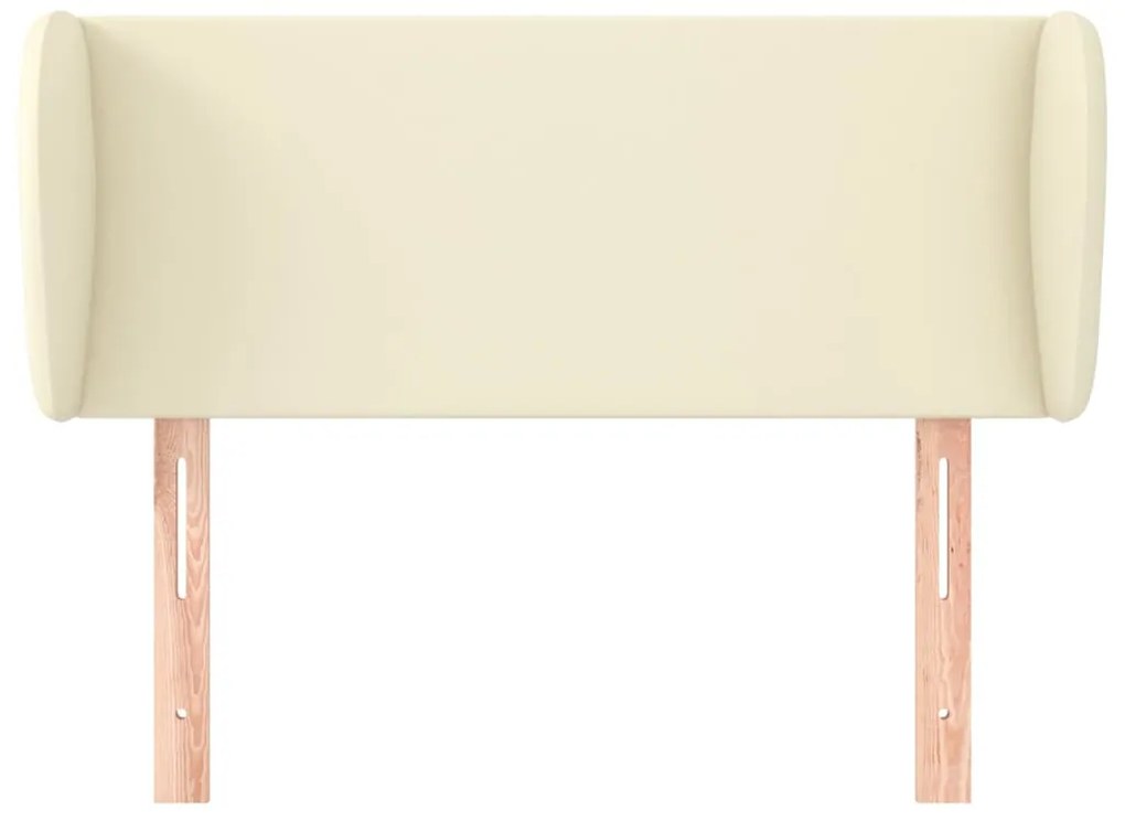 krémszínű műbőr szárnyas fejtámla 103x23x78/88 cm