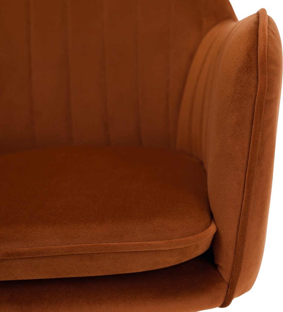 Design fotel, terrakotta Velvet szövet, AURIL