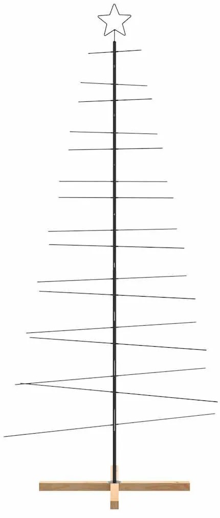 fekete fém karácsonyfa alap dekorációhoz 210 cm