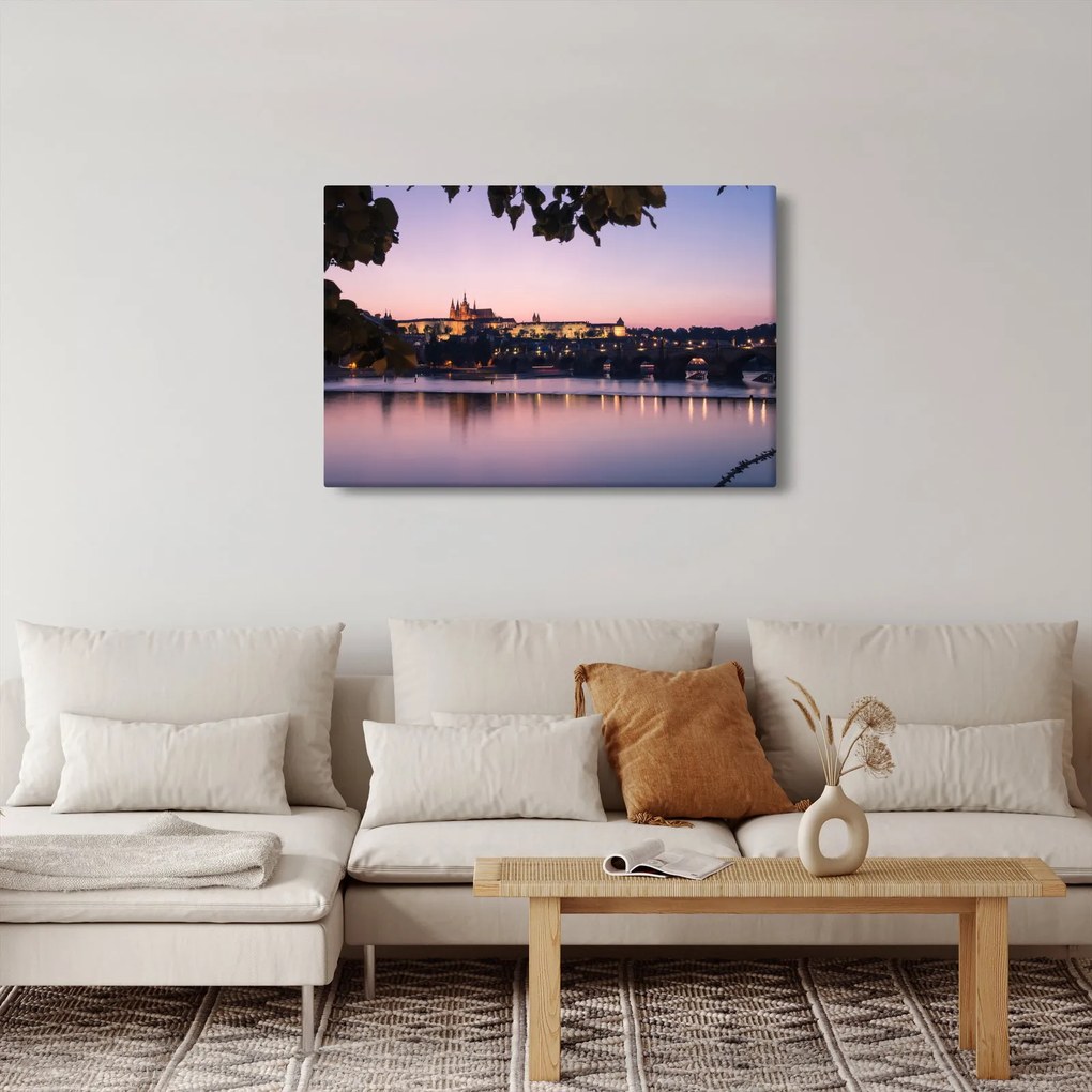 A Prágai vár és a Moldva képe (90x60 cm)