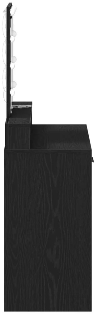 LED világítós sminktükör Fekete tölgy 79x41x140 cm