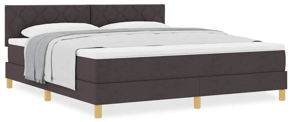 Boxspring ágy matraccal Sötét Barna 180 x 200 cm szövet