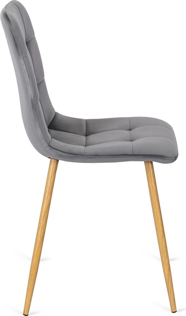 Szék szürke színben, bársony kárpittal. FREDY