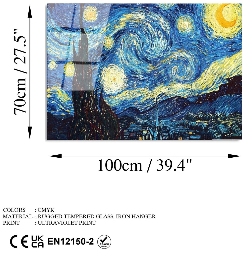 Edzett üveg falikép dekoráció, UV-203 70 x 100