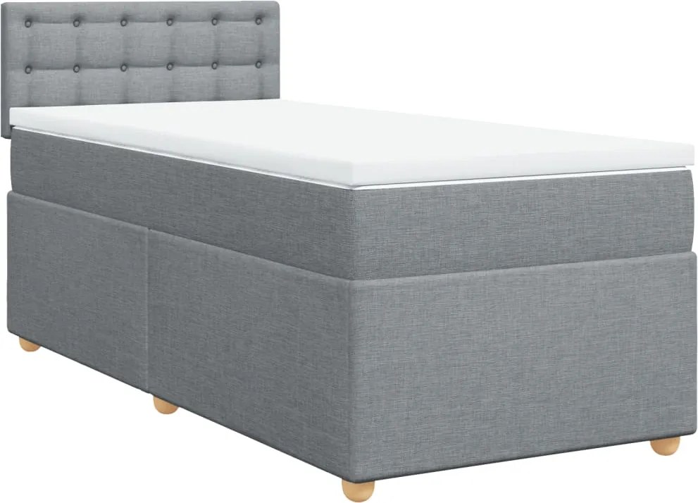 vidaXL világosszürke szövet rugós ágy matraccal 100 x 200 cm